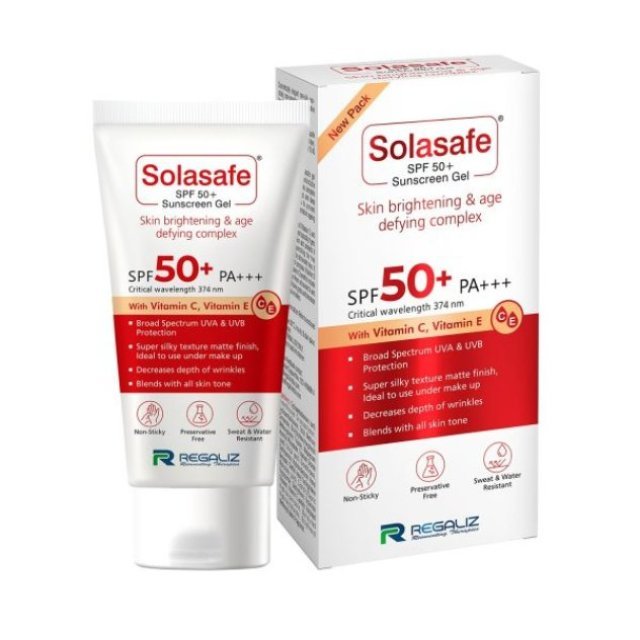 Regaliz Solasafe SPF 50+ Sunscreen Gel - (50 g) - CUREKA