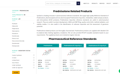 Prednisolone Impurities Manufacturers and Suppliers | SynZeal Research