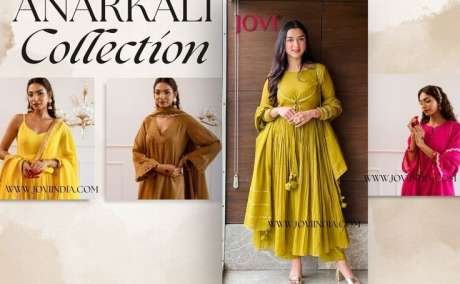 Latest cotton anarkali suit set Online - Stylish & Comfortable by JOVI India